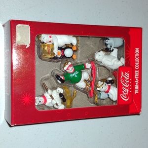 Vintage Coca-Cola Polar Bear Ornaments.